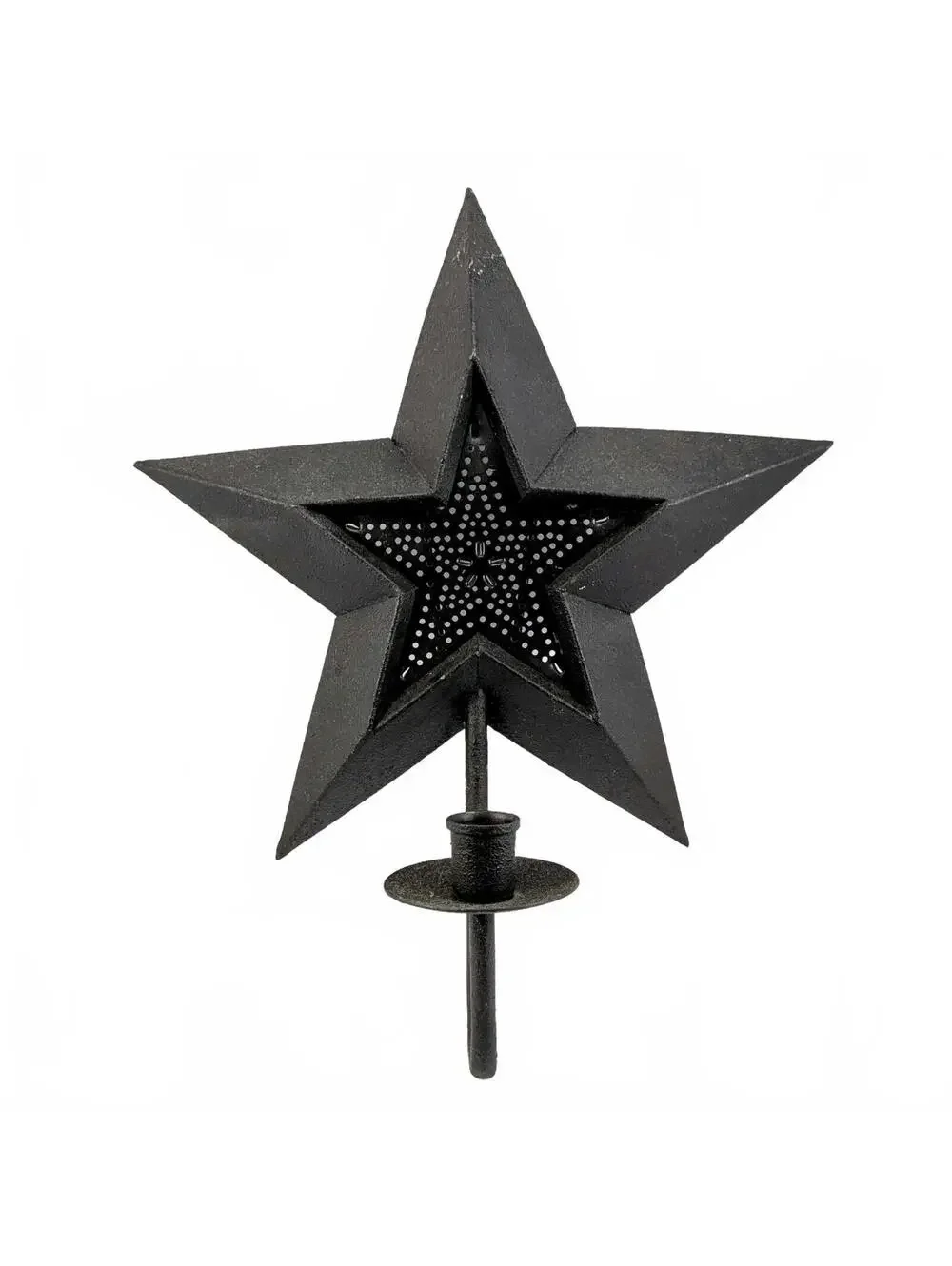 Metal Tin Punch Wall Candlestick Sconce